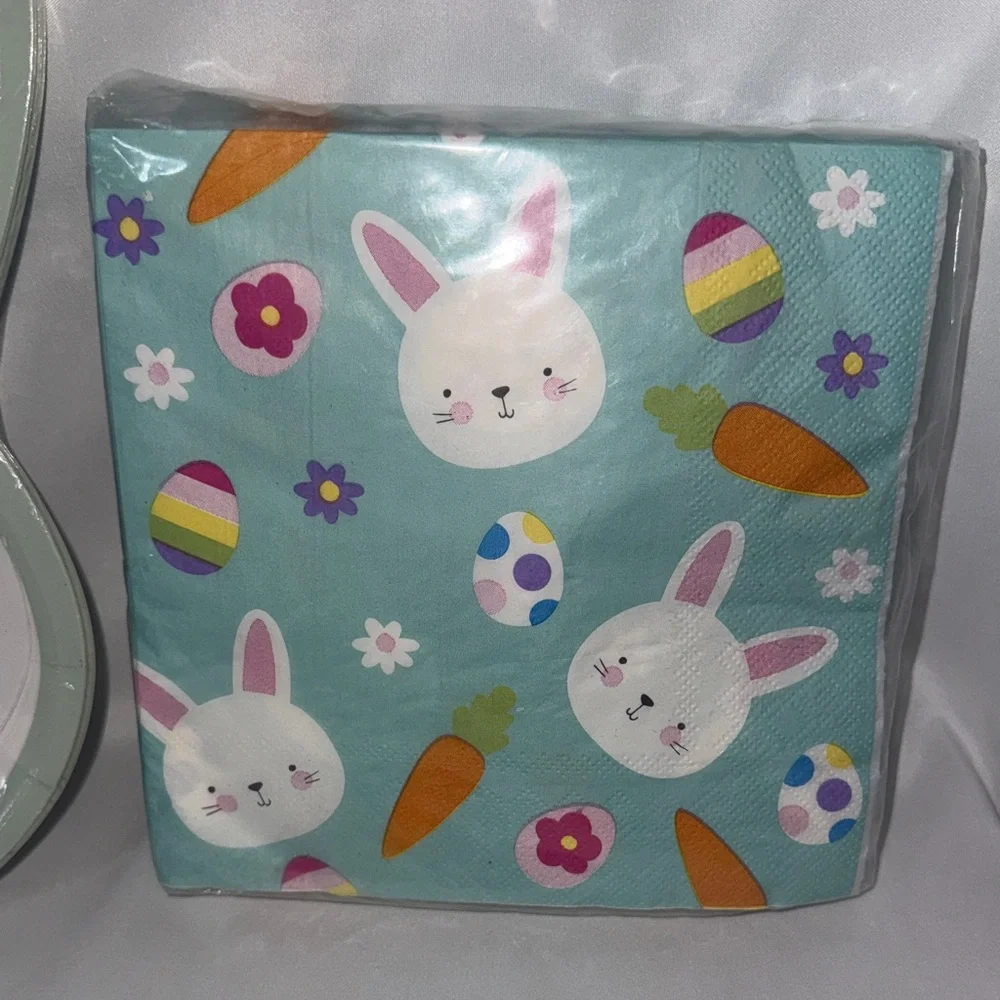 Easter Bunny Party Bundle of 12ct Plates & 40 Napkins